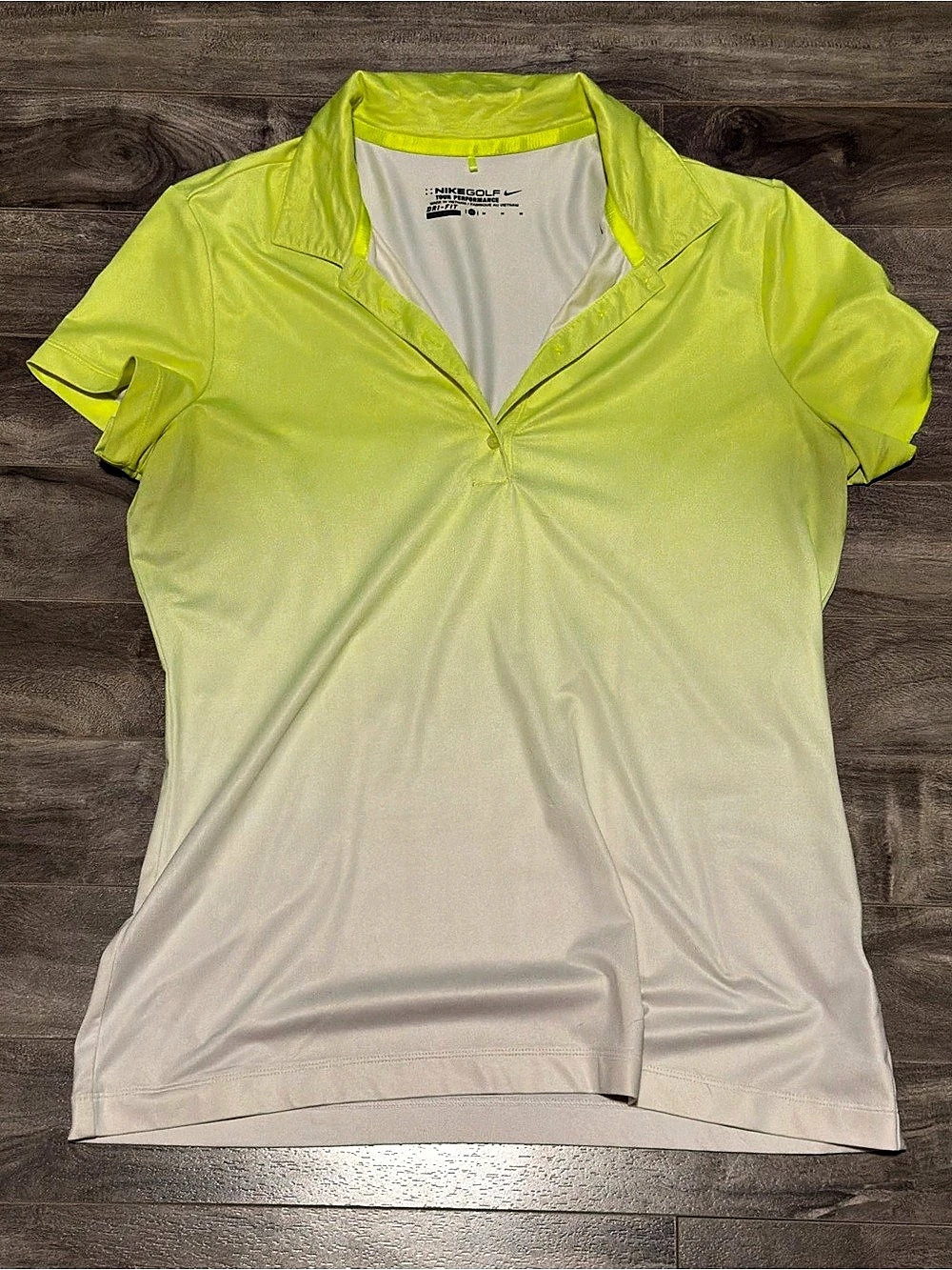 Nike Golf Tour Performance Ombre Dri-FIT Polo Yellow & White Medium